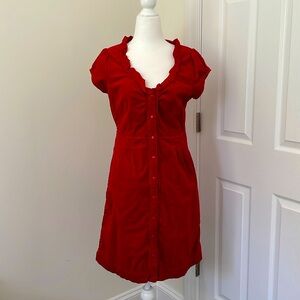 Maeve Anthropologie Red Corduroy Dress, Size 6